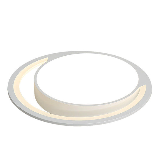 Nordic White Acrylic Round Flush Mount Ceiling Light Led For Bedroom Warm/White 16/19.5/23.5 Dia.