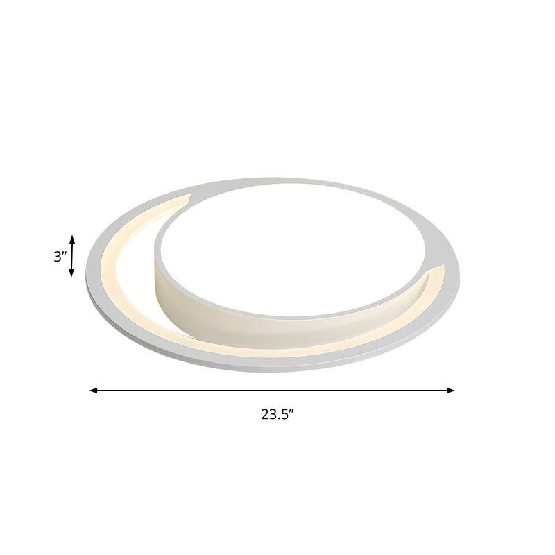 Nordic White Acrylic Round Flush Mount Ceiling Light Led For Bedroom Warm/White 16/19.5/23.5 Dia.