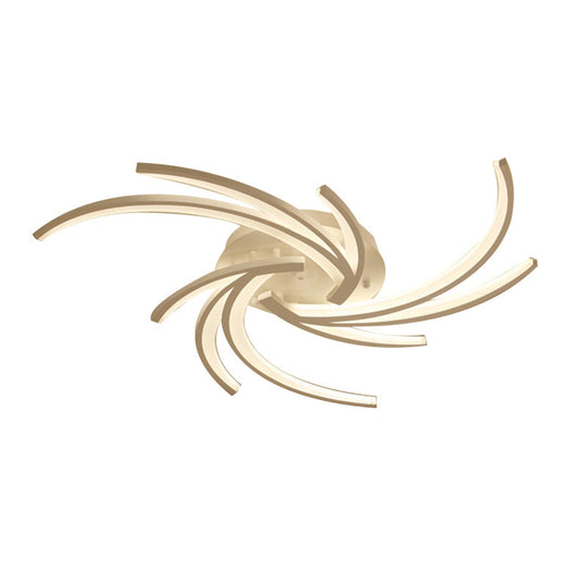 Modern Swirl Flush Mount Lamp - Acrylic Ceiling Fixture With 3/4/5 Lights For White Bedroom