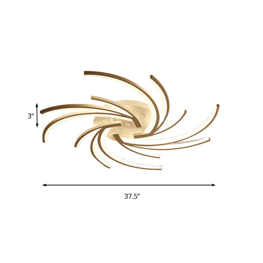 Modern Swirl Flush Mount Lamp - Acrylic Ceiling Fixture With 3/4/5 Lights For White Bedroom