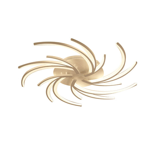 Modern Swirl Flush Mount Lamp - Acrylic Ceiling Fixture With 3/4/5 Lights For White Bedroom