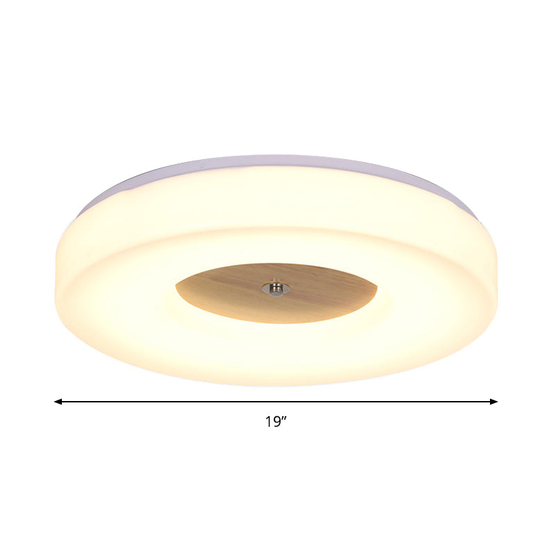 Modern Flush Ceiling Light - Wood And Acrylic Construction Led 8’/13’/15’/19’ Wide Warm