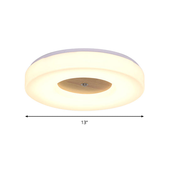 Modern Flush Ceiling Light - Wood And Acrylic Construction Led 8’/13’/15’/19’ Wide Warm