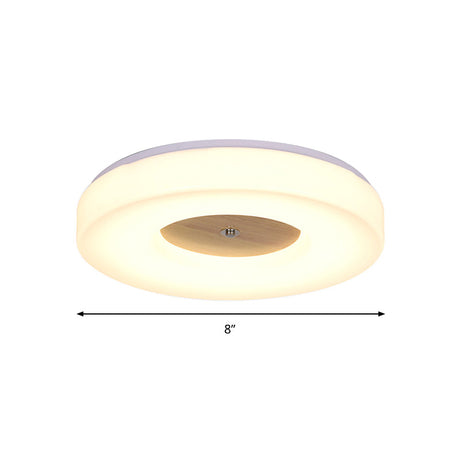 Modern Flush Ceiling Light - Wood And Acrylic Construction Led 8’/13’/15’/19’ Wide Warm