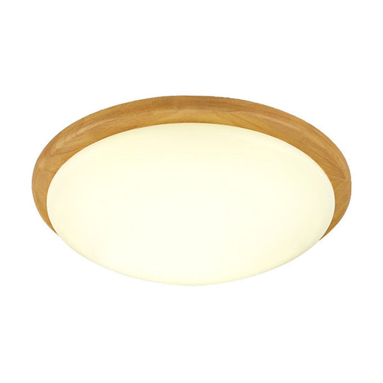 Japanese-Style Ceiling Mount Light With Domed Shade For Study Room - Acrylic Lamp In Warm/White