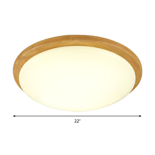 Japanese - Style Ceiling Mount Light With Domed Shade For Study Room - Acrylic Lamp In Warm/White