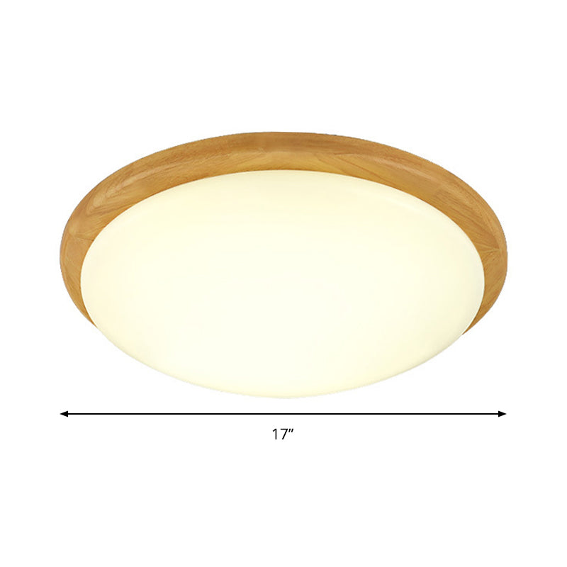 Japanese - Style Ceiling Mount Light With Domed Shade For Study Room - Acrylic Lamp In Warm/White
