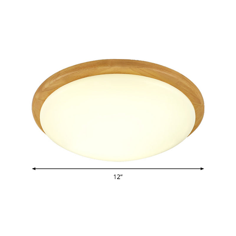 Japanese - Style Ceiling Mount Light With Domed Shade For Study Room - Acrylic Lamp In Warm/White