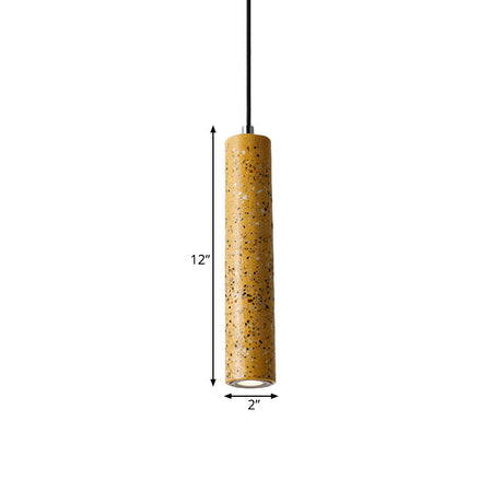 Nordic Concrete Pendant Light - 1-Light Black/White/Yellow Suspension