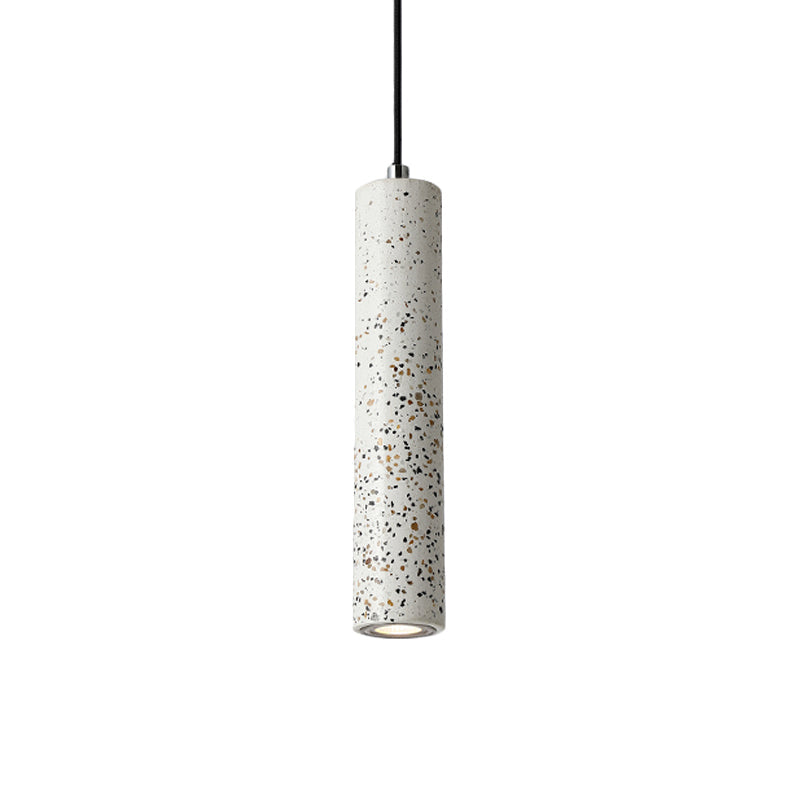 Nordic Concrete Tube Pendant Lighting - 1 Light Black/White/Yellow Suspension