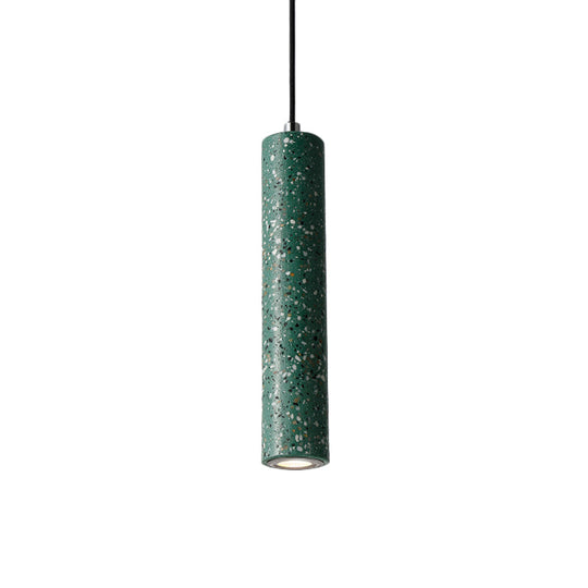 Nordic Concrete Pendant Light - 1-Light Black/White/Yellow Suspension