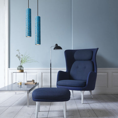 Nordic Concrete Pendant Light - 1-Light Black/White/Yellow Suspension