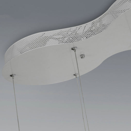 C-Shaped Hanging Led Pendant Lamp With Minimalist Metal Design In Warm/White Light