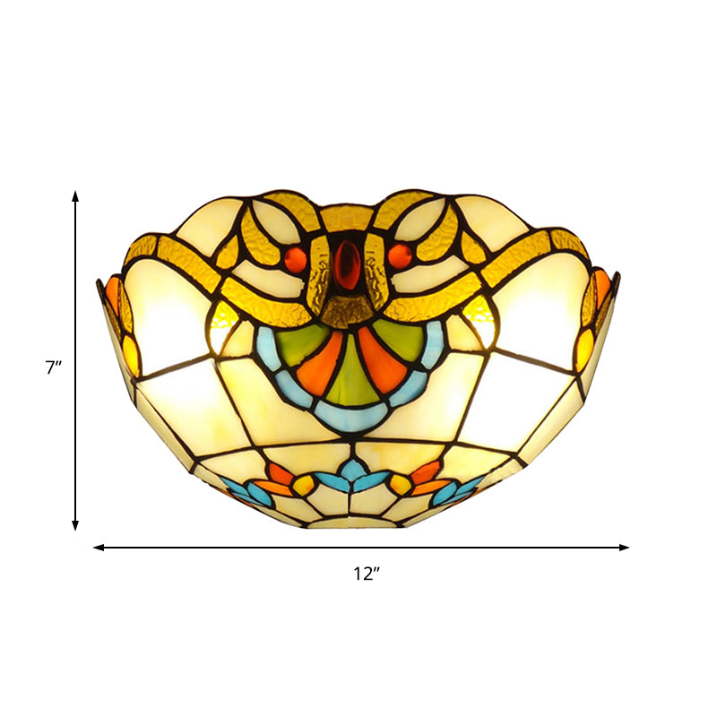 Victorian Stained Glass Wall Sconce Light - Multi Color Ideal For Corridor