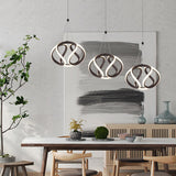 Modern Waving Brown Pendant Light: Acrylic Island Ceiling Lamp With Adjustable Cords 3 /