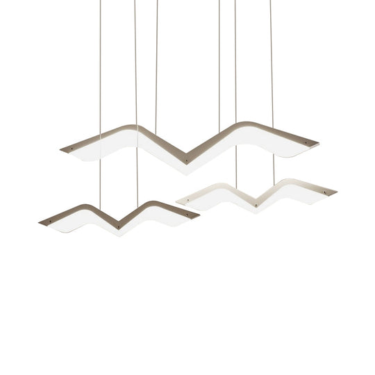 Seagull Multi Light Pendant Led Hanging Lamp In Elegant White Acrylic Shade - Choose From 2 3 4 Or