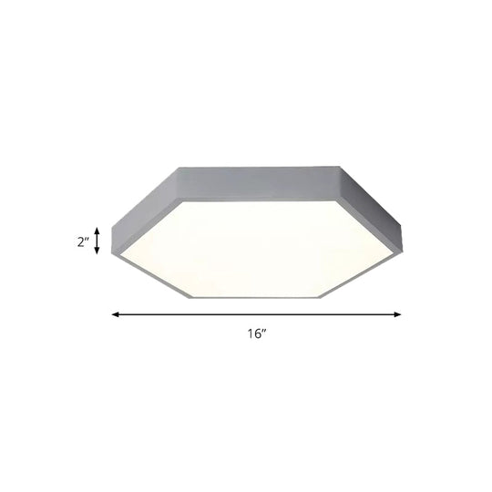 Modern Led Ceiling Light For Child Bedroom With Hexagon Shade