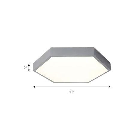 Modern Led Ceiling Light For Child Bedroom With Hexagon Shade