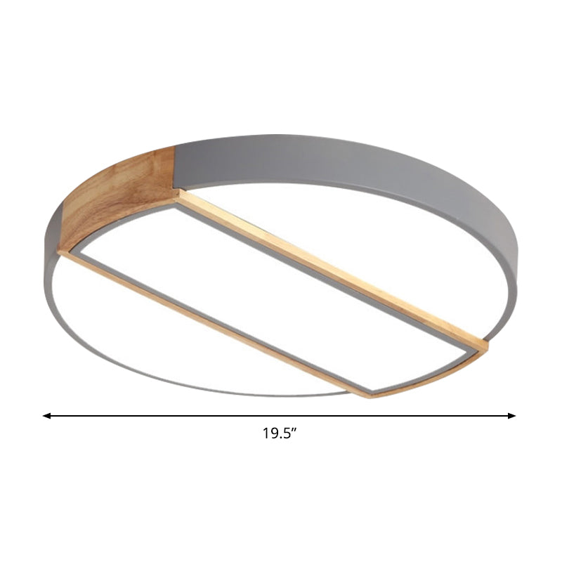 Nordic Circle Led Flush Mount Light - Acrylic Diffuser 12/16/19.5 Width Ceiling Lamp In