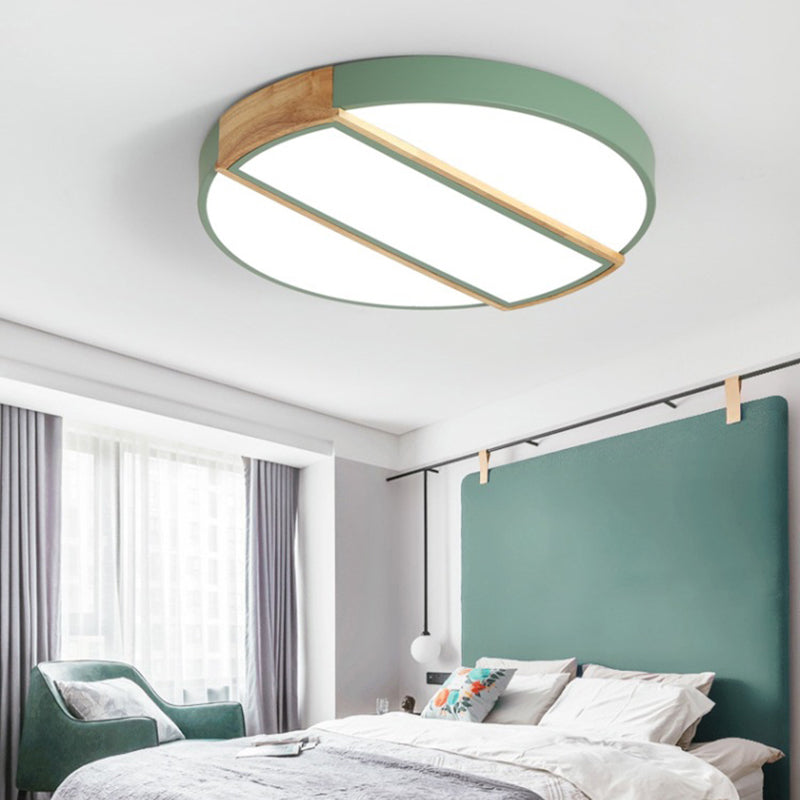 Nordic Circle Led Flush Mount Light - Acrylic Diffuser 12’/16’/19.5’ Width Ceiling Lamp In