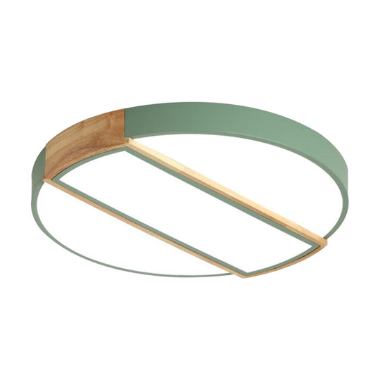 Nordic Circle Led Flush Mount Light - Acrylic Diffuser 12/16/19.5 Width Ceiling Lamp In