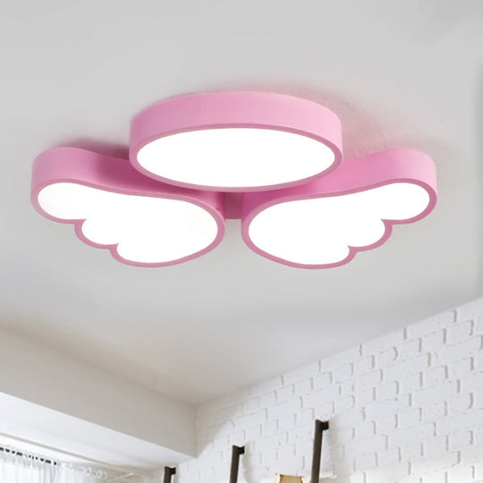Round Wing Flush Ceiling Light - Cartoon Acrylic Led Flushmount Lighting Bedroom Decor