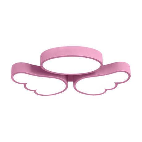 Round Wing Flush Ceiling Light - Cartoon Acrylic Led Flushmount Lighting Bedroom Decor