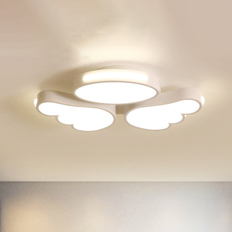 Round Wing Flush Ceiling Light - Cartoon Acrylic Led Flushmount Lighting Bedroom Decor