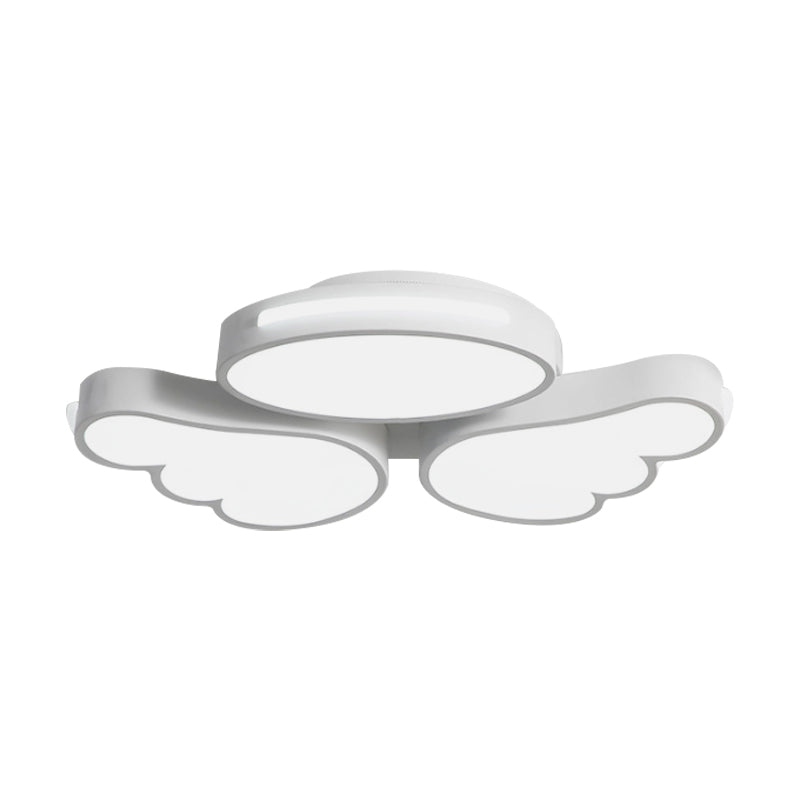 Round Wing Flush Ceiling Light - Cartoon Acrylic Led Flushmount Lighting Bedroom Decor