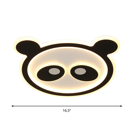 Panda Led Acrylic Cartoon Ceiling Light For Kids Bedroom In Warm/White