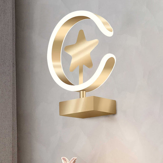 Contemporary Led Acrylic Wall Light Fixture - Gold Mount Lamp In Warm/White / Warm