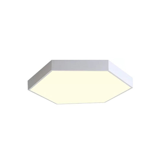Modern Led Flush Mount Ceiling Light For Bedroom With Acrylic Hexagon Shade