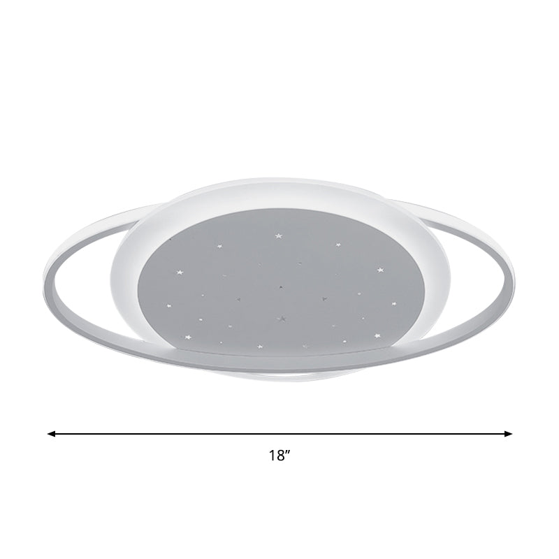 Saturn Led Flush Ceiling Light With Stylish Star Design Sleek Acrylic Fixture In White