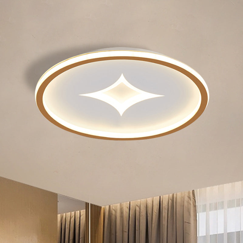Simple Round Flush Mount Lamp: Acrylic Black/Gold Led Lighting Warm/White Light For Bedroom Gold /