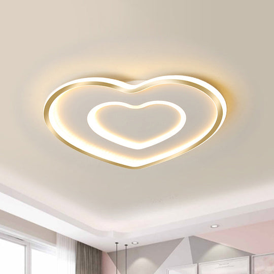 Nordic Led Acrylic Flushmount Light Fixture For Bedroom - Loving Heart Design