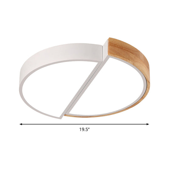 Macaron Loft Led Flush Mount Ceiling Light - Half Circle Restaurant Lamp In Green/Pink/White