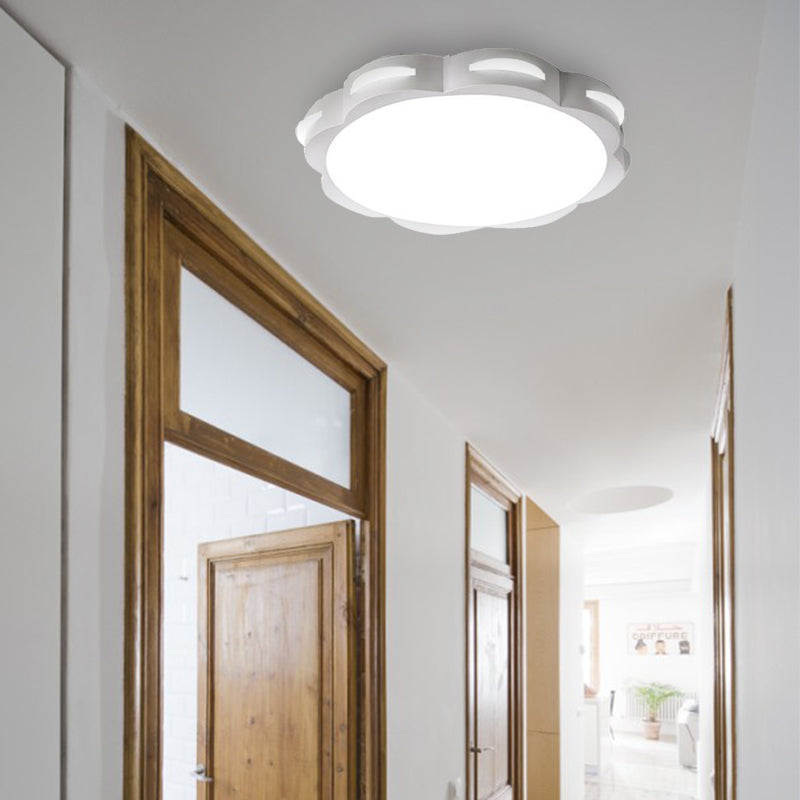 Flush Mount Macaron Led Ceiling Light With Acrylic Floral Shade - Ideal For Girls Bedroom