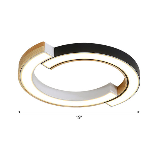 Contemporary Bedroom Ceiling Lamp - 2 - Arch Bridge Design Acrylic Led Light 15’/19’ Width