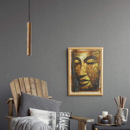 Nordic Cement Tube Pendant Light 1 Yellow/Blue/Green Hangs 12 Or 21.5H