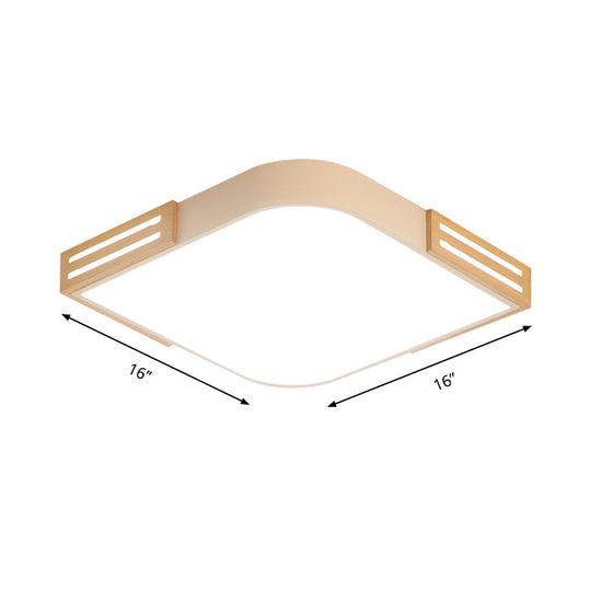 White Square Led Flush Ceiling Light - Modern Acrylic Lamp For Dining Room (16’/19.5’)