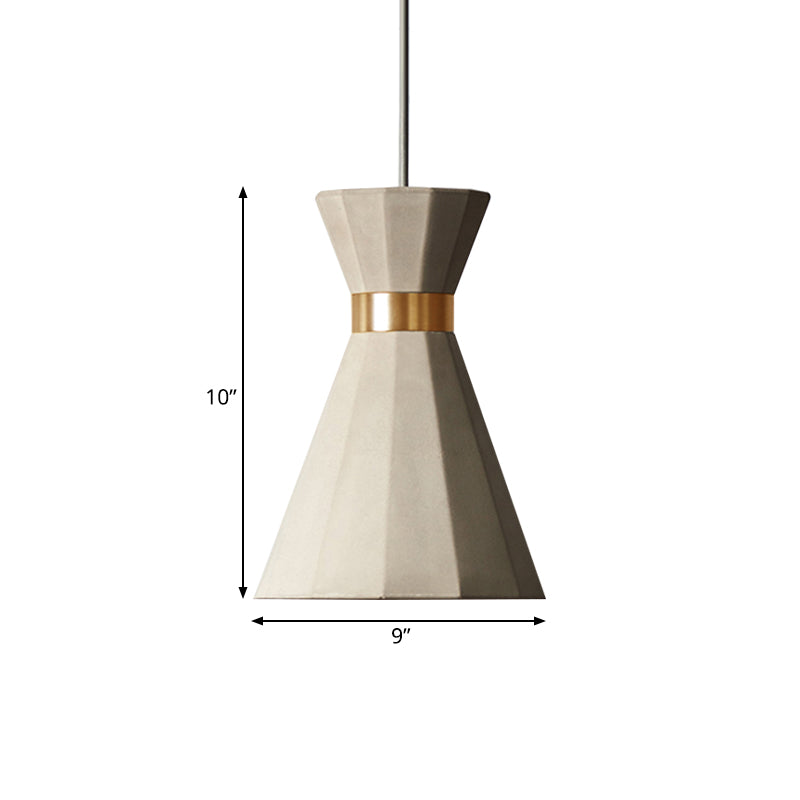 Modern Nordic Geometric Pendant Light - Grey Cement 9’/10’ Wide