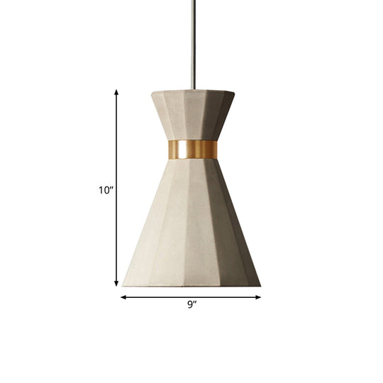 Nordic Cement Geometric Pendant Light Grey 1-Light 9/10 Wide