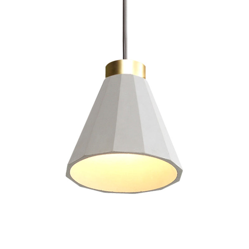 Industrial Cement Pendant Light - 8.5’/9.5’ Wide Cone Shade 1 Grey Hanging Ceiling Fixture