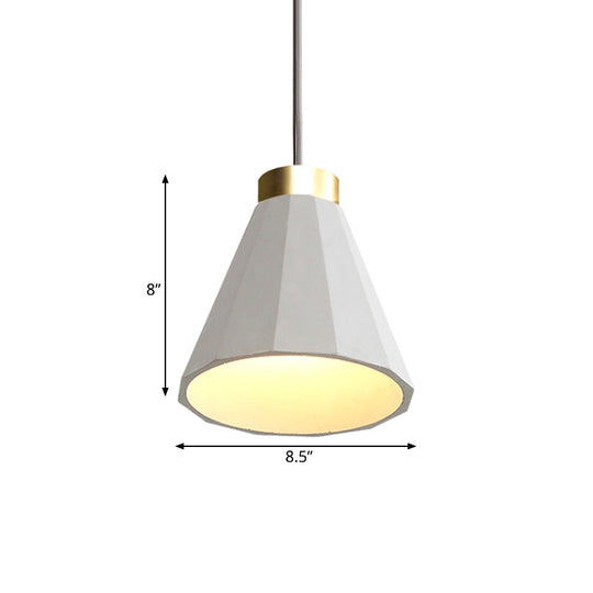Industrial Cement Pendant Light - 8.5’/9.5’ Wide Cone Shade 1 Grey Hanging Ceiling Fixture