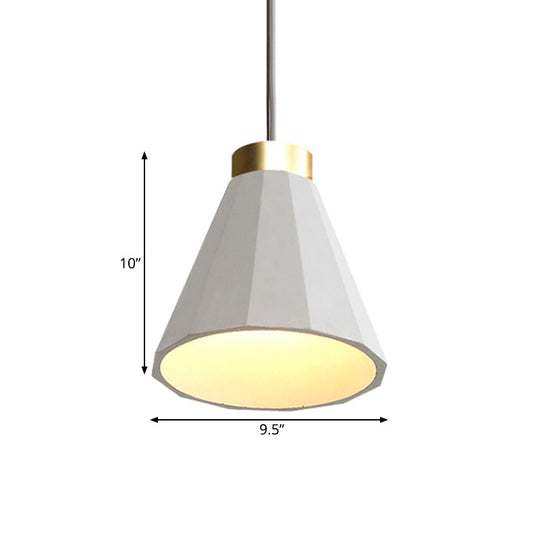 Industrial Cement Pendant Light - 8.5’/9.5’ Wide Cone Shade 1 Grey Hanging Ceiling Fixture