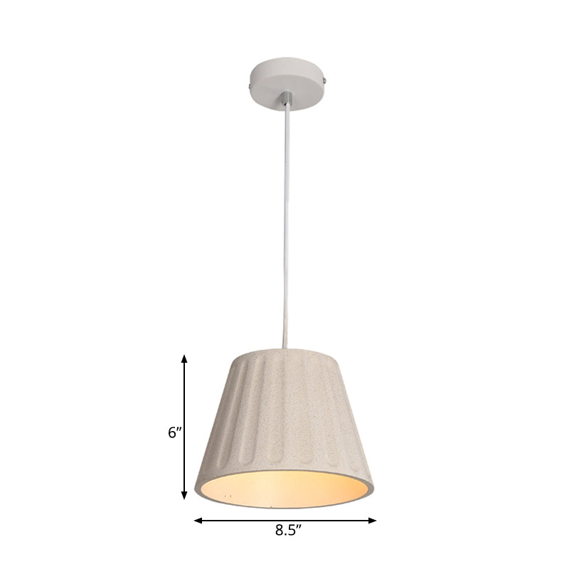 Modern Cone Shaped Cement Suspension Light With White Hanging Ceiling - Ideal For Living Room
