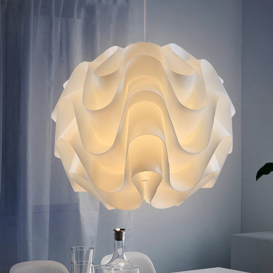 Acrylic Meringue Ceiling Light - Single White Pendant Simple & Stylish Design 7/9/12 Wide