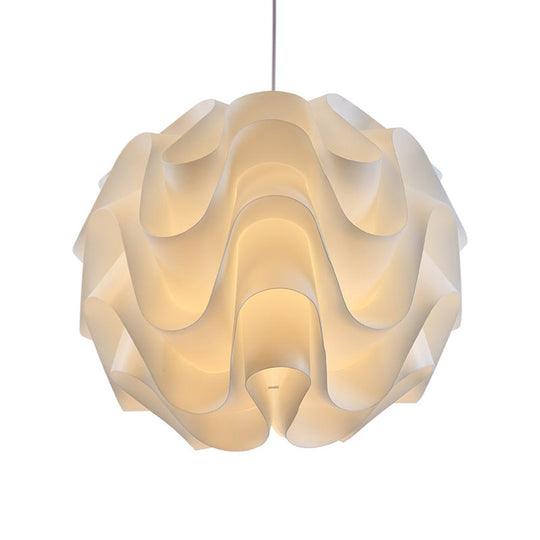 Acrylic Meringue Ceiling Light - Single White Pendant Simple & Stylish Design 7/9/12 Wide