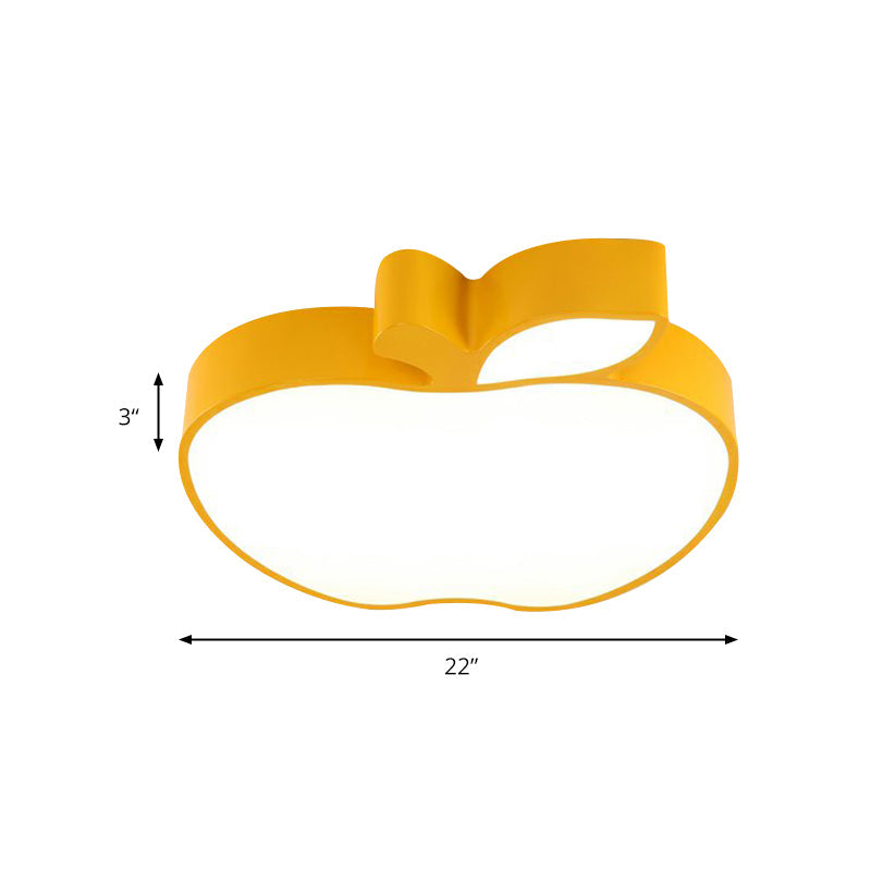Apple Shape Led Flush Mount Ceiling Light For Childrens Bedroom - Modern Style