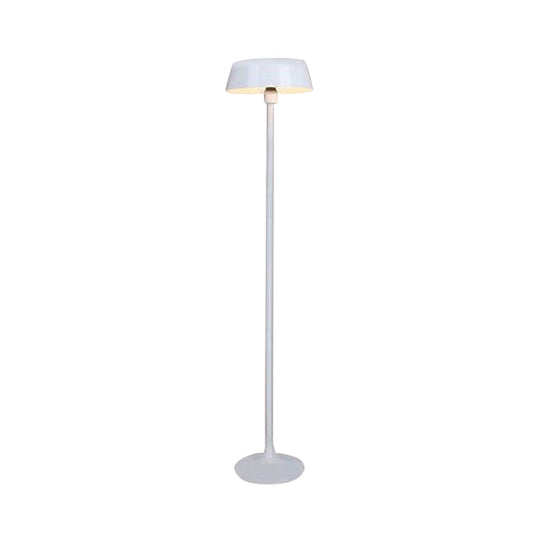 Minimalist Black/White Smooth Drum Floor Lamp - 3-Light Metal Lighting For Living Room